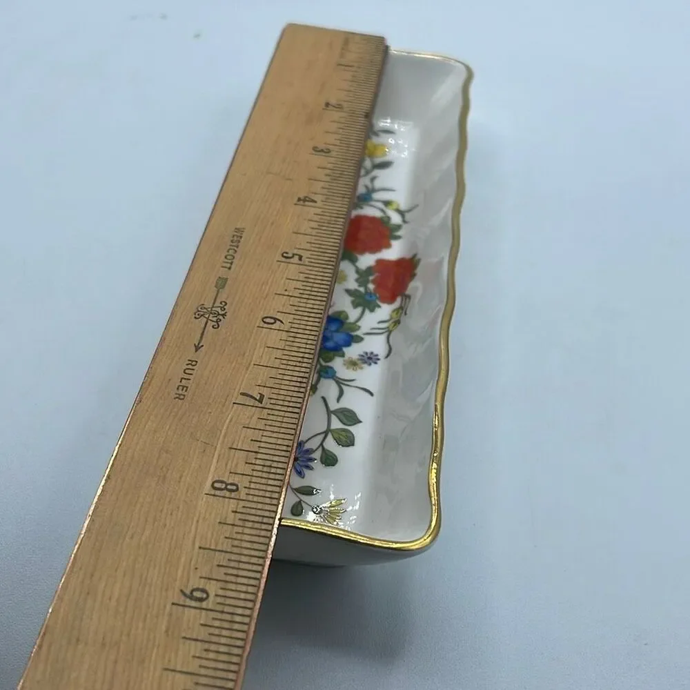 VTG John Aynsley & Sons Famille Rose mint tray English Bone China.